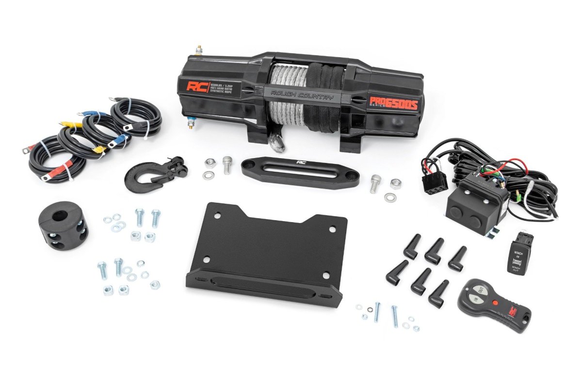 John Deere Gator XUV 835 Winch Mount - Rough Country - RS6500S - Black